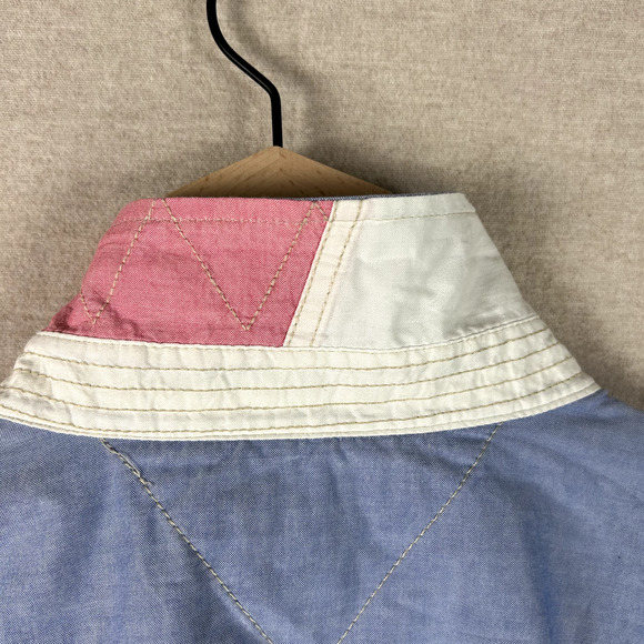 Tommy Hilfiger Mens Button Up Chambray Shirt Size XXL Preppy Embroidered Crest - Picture 8 of 11